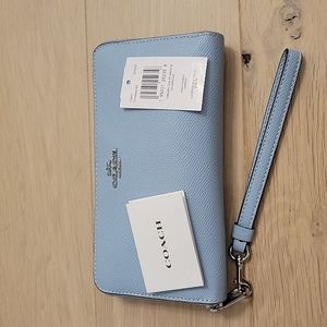 Coach cross grain long zip around wallet